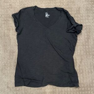 GAP Charcoal V-Neck Short Sleeve Tee ; dark gray